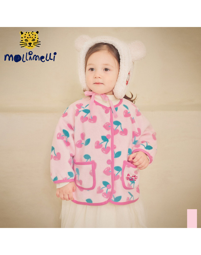 몰리멜리 러브체리플리스자켓 착용컷