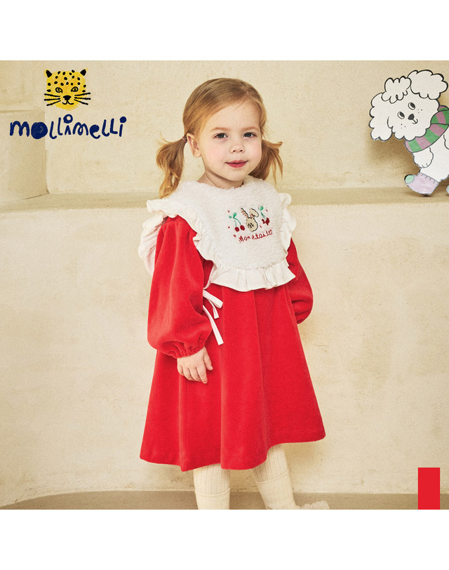 몰리멜리 깡총베스트세트벨로아원피스 착용컷