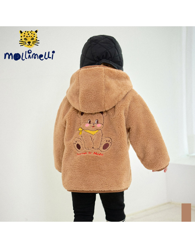 몰리멜리 소프트베어덤블후드자켓 착용컷