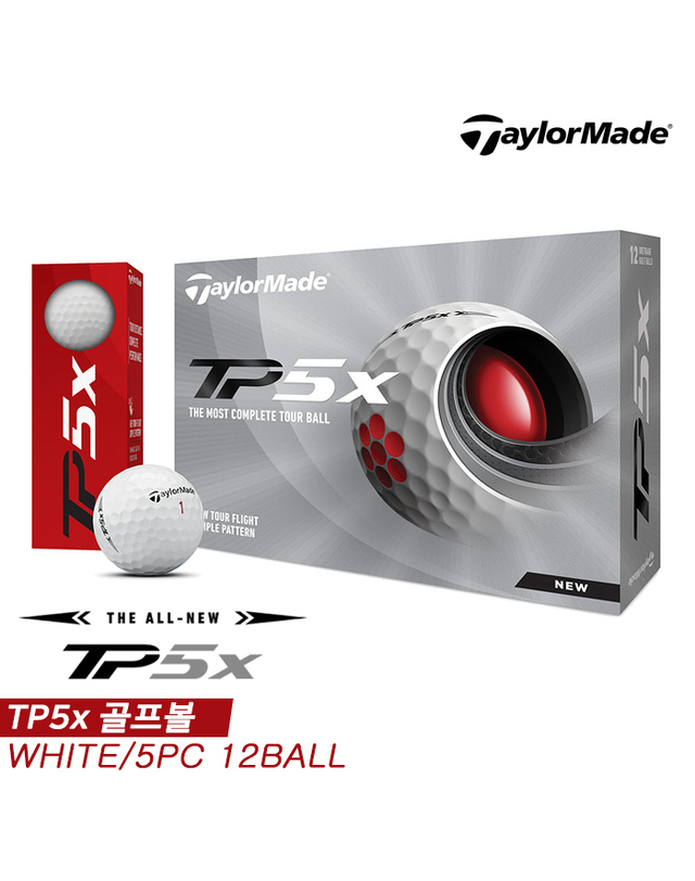 테일러메이드 [테일러메이드코리아정품]2021 테일러메이드 TP5x 골프볼/골프공[남여공용][5피스 12알][화이트] 착용컷