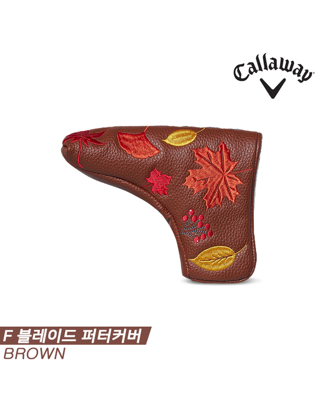 오딧세이 캘러웨이 2023 F 블레이드 폴(F BLADE FALL) 퍼터 헤드커버[브라운][남성용][블레이드형] 착용컷
