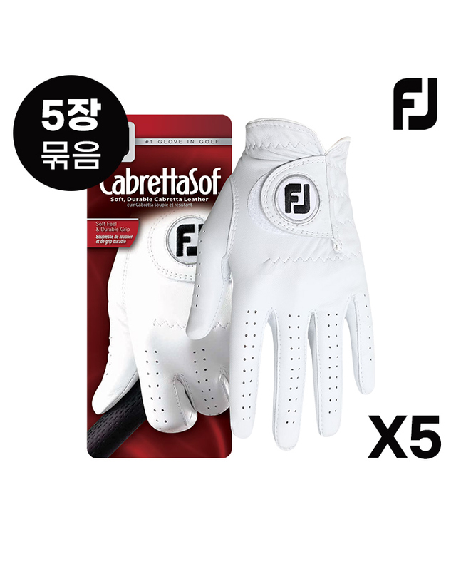 풋조이 [5장묶음]풋조이 2025 카브레타소프 양피 골프장갑[68802E][남성용] 착용컷