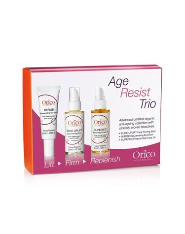 오리코 런던 Age Resist Trio: Face Oil 30ml 101oz + Firming Elixir 30ml 101oz + Eye Elixir 25ml 085oz 3pcs