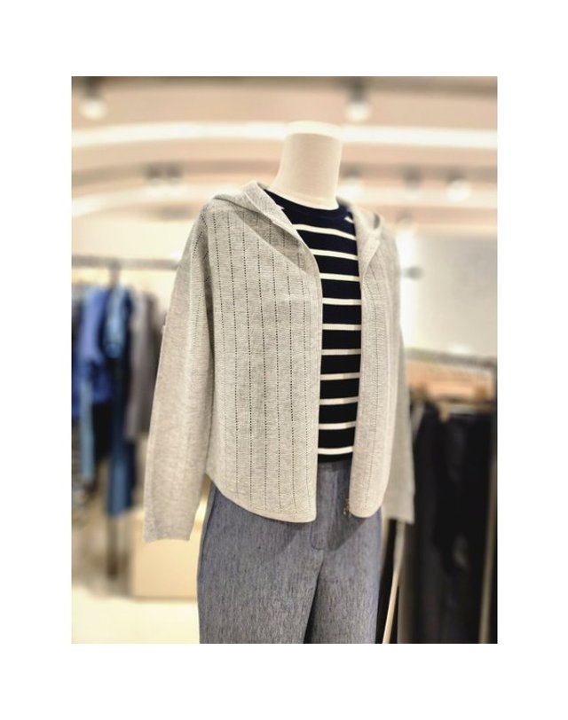 비씨비지 BCBG [갤러리아] [26S/M] 후드 망사 집업 가디건 (B6M5K121) 착용컷