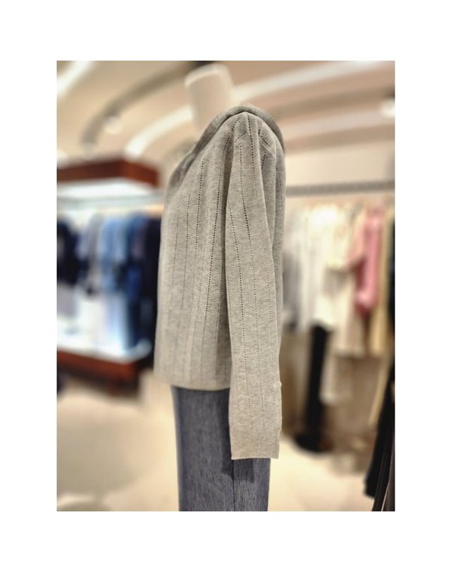 비씨비지 BCBG [갤러리아] [26S/M] 후드 망사 집업 가디건 (B6M5K121) 착용컷