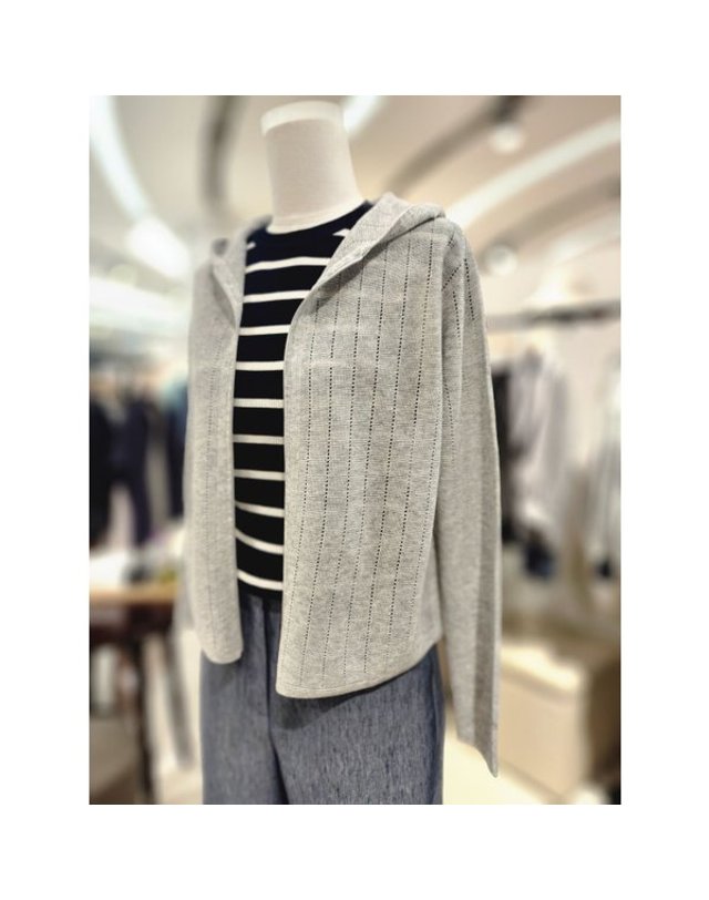 비씨비지 BCBG [갤러리아] [26S/M] 후드 망사 집업 가디건 (B6M5K121) 착용컷