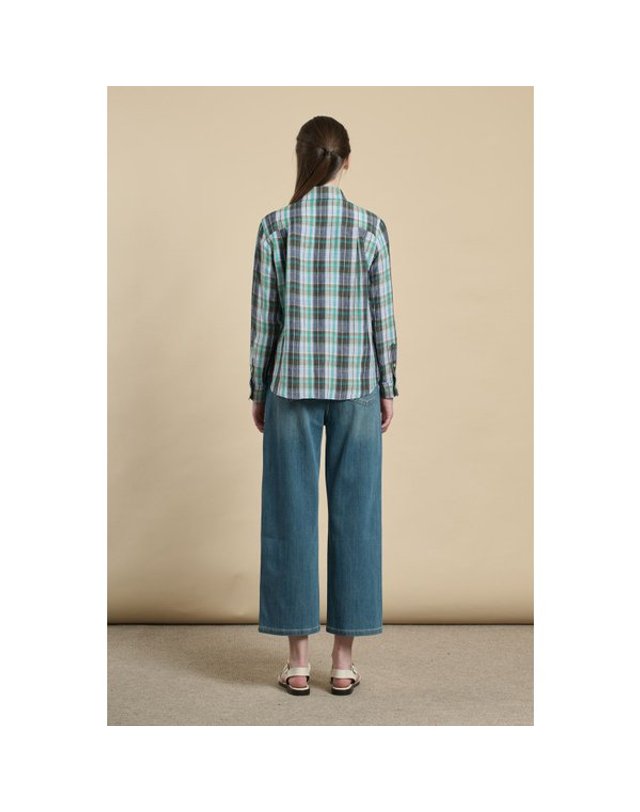 비씨비지 BCBG [갤러리아] [26S/M] 체크 린넨(마) 남방 (B6M3B405) 착용컷