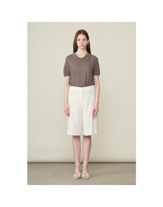 비씨비지 BCBG [갤러리아] [26S/M] 와이드 5부 팬츠 (B6F7P302) 착용컷