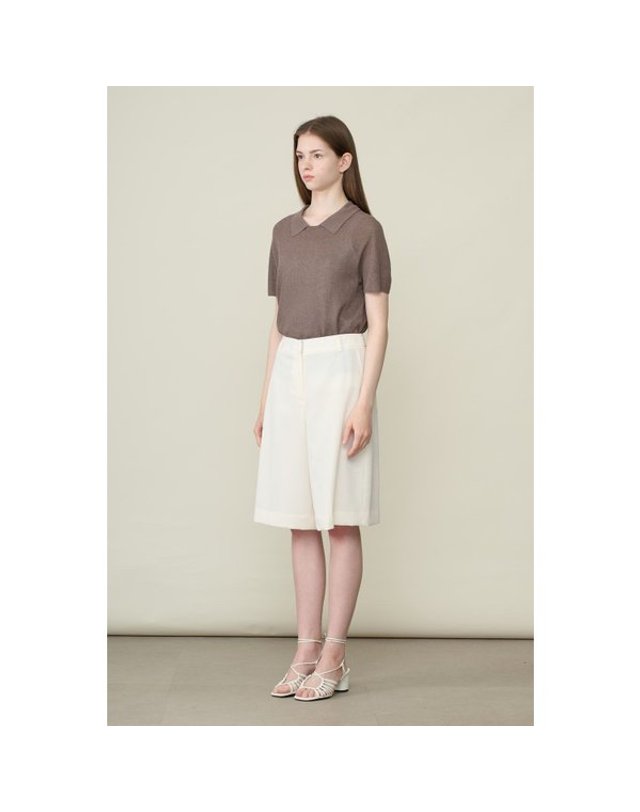 비씨비지 BCBG [갤러리아] [26S/M] 와이드 5부 팬츠 (B6F7P302) 착용컷