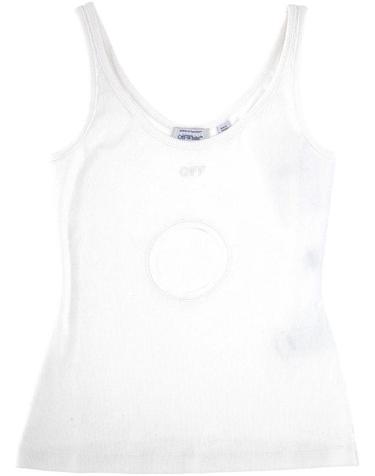 [해외직구] 26FW 오프화이트 민소매 티셔츠 2FA00483T W101 White