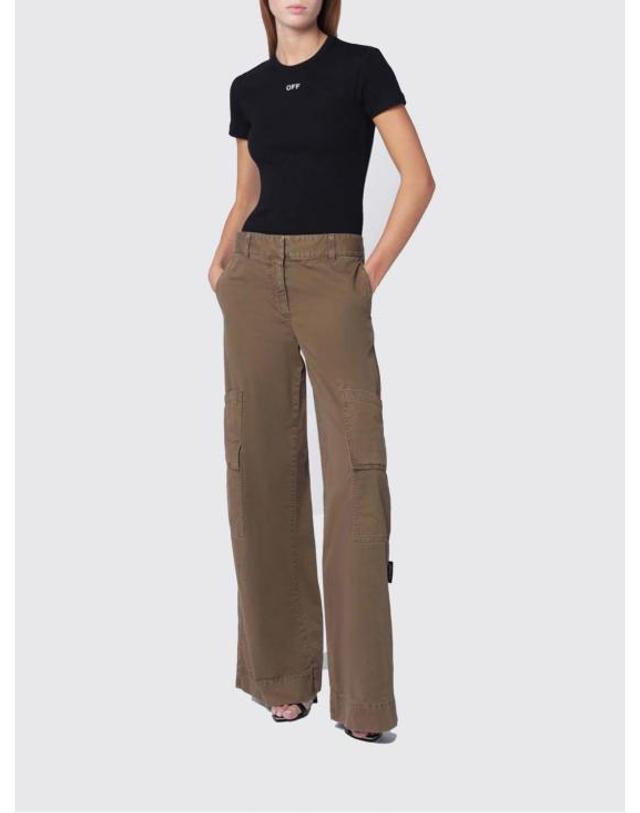 오프화이트 [해외직구] 25FW 오프화이트 트레이닝 조거 팬츠 OWCF026F25FAB001 5800 Brown 착용컷