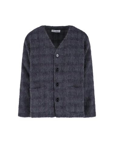 [해외직구] 26SS 아워레가시 헤어리 울 가디건 M2263CF FUZZED PLUM CHECK HAIRY WOOL MULTICOLOUR
