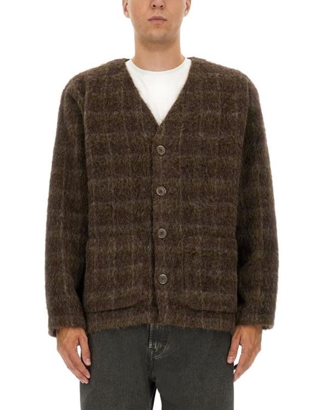 아워 레가시 [해외직구] 26FW 아워레가시 가디건 도르프 체크 헤어리 울 M4256CD DORFCHECKHAIRYWOOL BROWN 착용컷