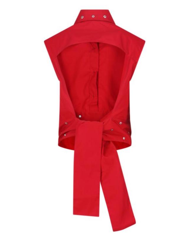 아워 레가시 [해외직구] 25FW 아워레가시 거들 탑 W4252GLR LIPSTICK RED SUPER POPLIN 착용컷