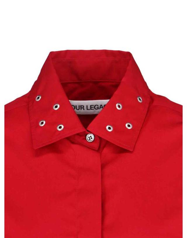 아워 레가시 [해외직구] 25FW 아워레가시 거들 탑 W4252GLR LIPSTICK RED SUPER POPLIN 착용컷
