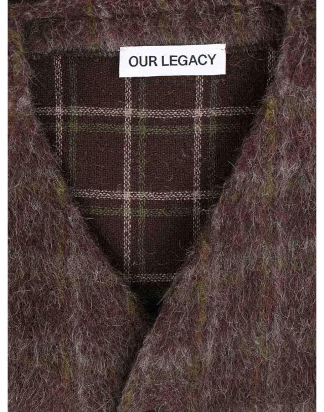 아워 레가시 [해외직구] 25FW 아워레가시 가디건 도르프 체크 헤어리 울 M4256CDDORFCHECKHAIRYWOOL Brown 착용컷