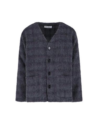 [해외직구] 26SS 아워레가시 헤어리 울 가디건 M2263CFFUZZED PLUM CHECK HAIRY WOOL Grey