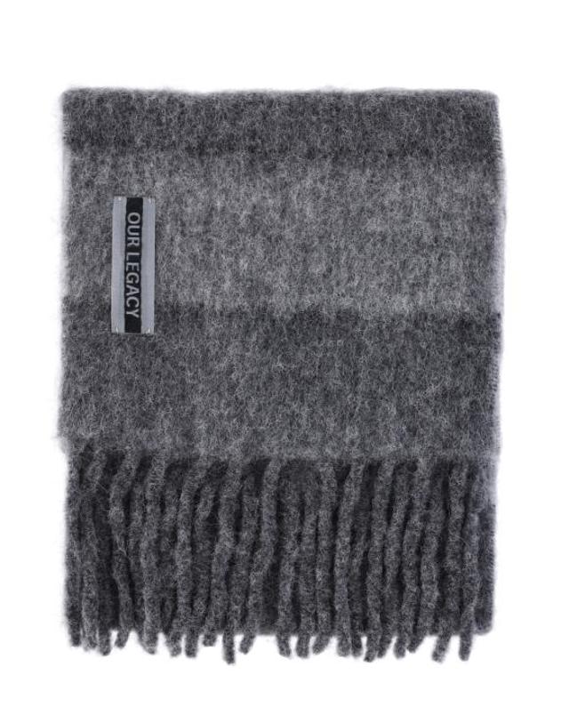 아워 레가시 [해외직구] 26SS 아워레가시 머플러 스카프 A2268ES STATIC STRIPE FUZZY ALPACA GREY 착용컷