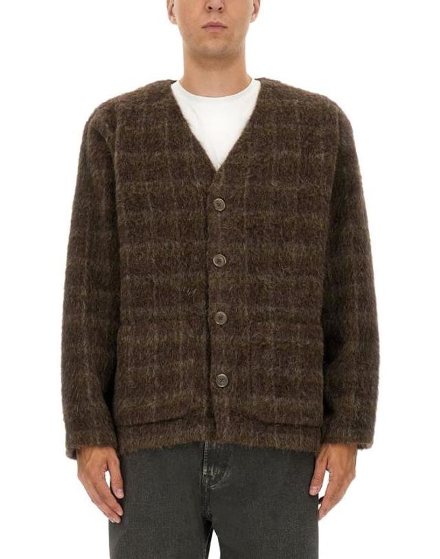 아워 레가시 [해외직구] 25FW 아워레가시 가디건 도르프 체크 헤어리 울 M4256CD DORFCHECKHAIRYWOOL BROWN 착용컷