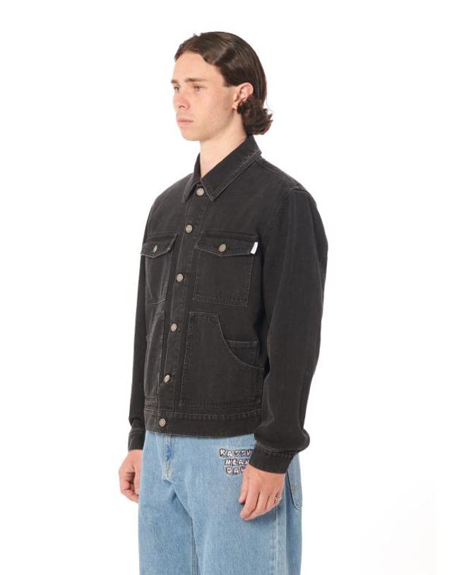 라스벳 [해외직구] 24SS 라스벳 데님 자켓 PACC14J001 1 BLACK 착용컷