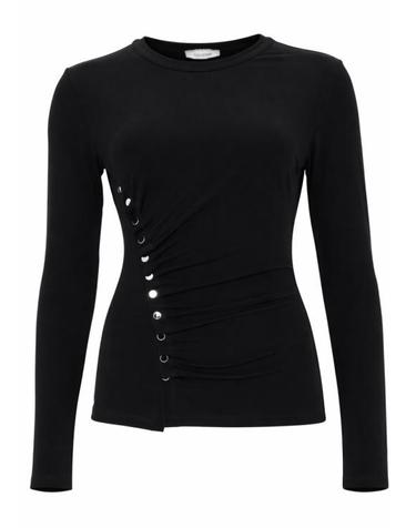 [해외직구] 26SS 파코라반 긴팔 티셔츠 24AJTO708VI0386 P001 BLACK