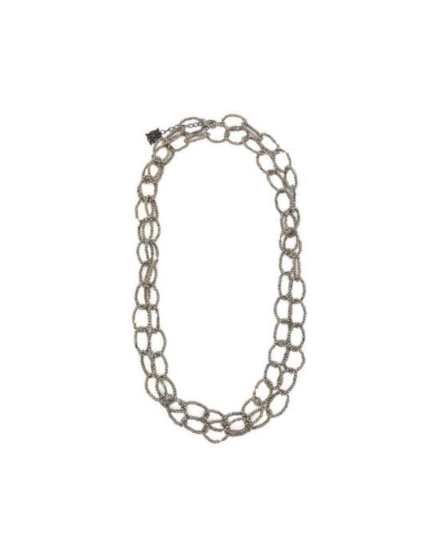 빠니깔레 [해외직구] 26FW 빠니깔레 팔찌 D39NECKLACE4 0260 GREY 착용컷