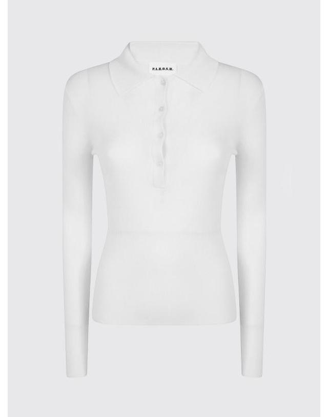 패로슈 [해외직구] 26FW 파로쉬 폴로 티셔츠 D540508LONG 002 White 착용컷