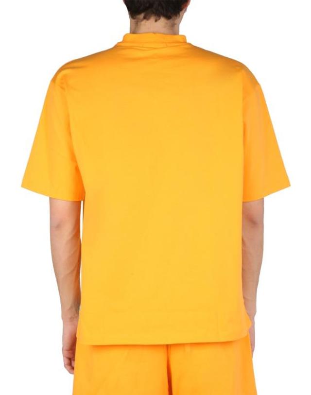 파머시인더스트리 [해외직구] 22SS 팔머시 인더스트리 반팔 티셔츠 PHM475 GIALLONE ORANGE 착용컷