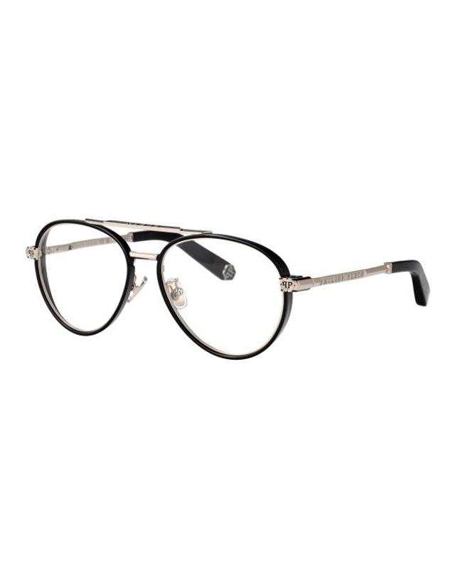 필립플레인 [해외직구] 25SS 필립 플레인 안경 VPP137M 0Z42 SILVER BLACK 착용컷