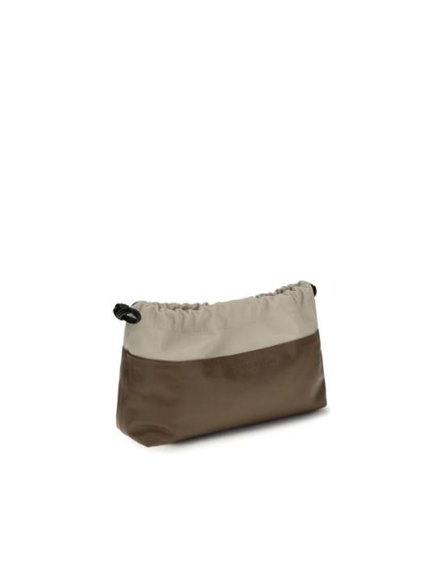 피에르 하디 [해외직구] 26SS 피에르하디 클러치 파우치 PIVV09NCAMELOFFWHBB BROWN 착용컷