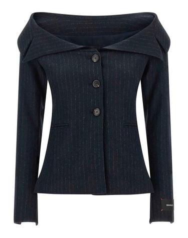 [해외직구] 26FW 핑코 비앙칼레 핀스트라이프 자켓 107764A3MCEI1 BLUE
