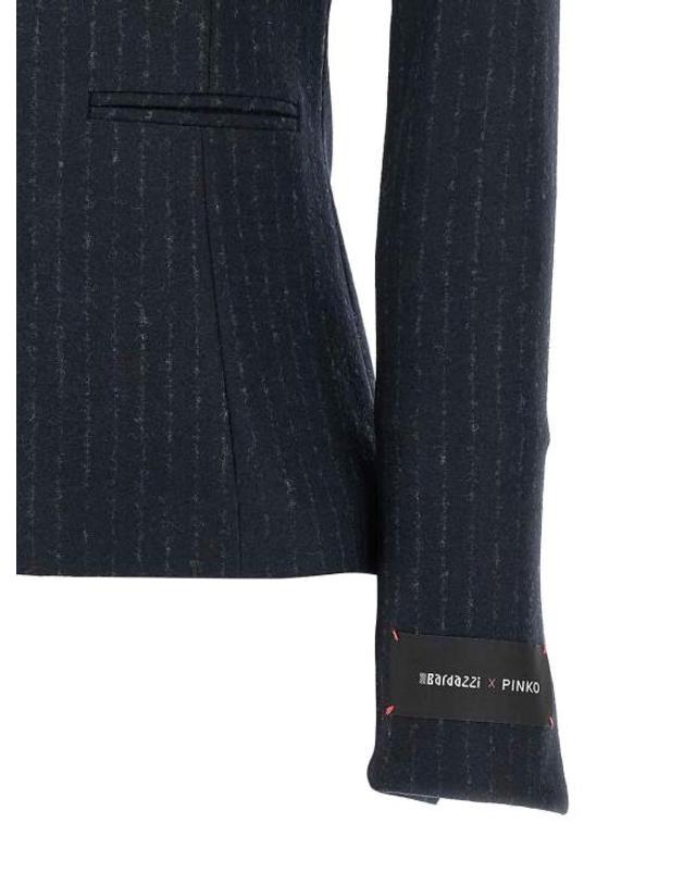 핀코 [해외직구] 26FW 핑코 비앙칼레 핀스트라이프 자켓 107764A3MCEI1 BLUE 착용컷