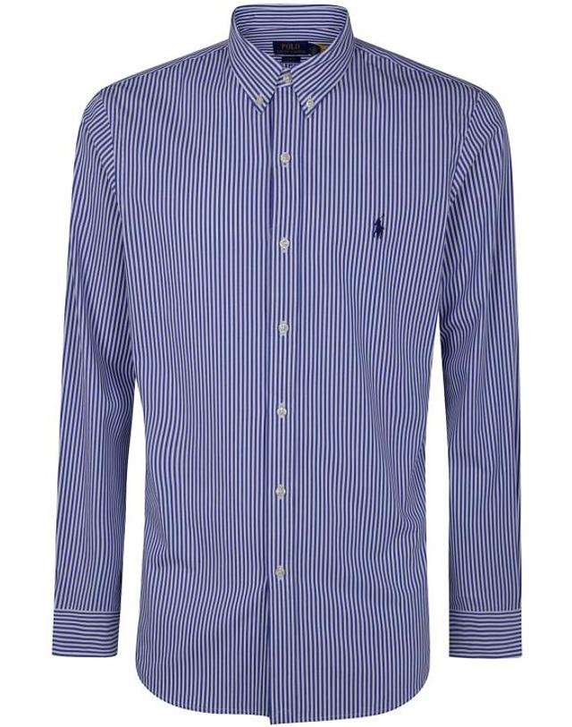 폴로 랄프로렌 [해외직구] 25SS 폴로 랄프로렌 긴팔 셔츠 710 928254 008 096 BLUE WHITE BENGAL STRIPE 착용컷