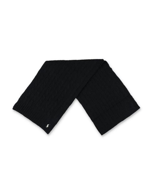 폴로 랄프로렌 [해외직구] 25FW 폴로 랄프로렌 머플러 스카프 455956296 001 BLACK 착용컷