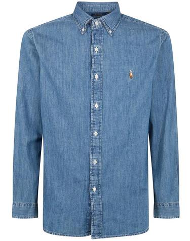 [해외직구] 26SS 폴로 랄프로렌 포니로고 자수 데님 셔츠 710792043001098 DENIM BLUE