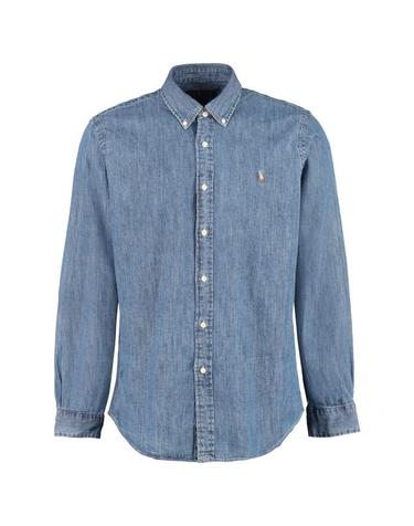 [해외직구] 폴로 랄프로렌 포니로고 자수 데님 셔츠 710792043 001 Denim