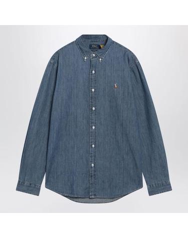 [해외직구] 26FW 폴로 랄프로렌 포니로고 자수 데님 셔츠 710792043001CO Blue