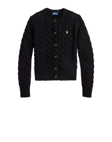 [해외직구] 26FW 폴로 랄프로렌 로고 자수 크루넥 가디건 211972104 005 POLO BLACK