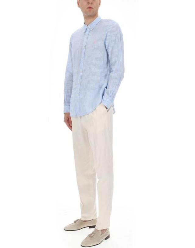 폴로 랄프로렌 [해외직구] 26SS 폴로 랄프로렌 긴팔 셔츠 710B15647 0037188BBLUEWHITE BABY BLUE 착용컷