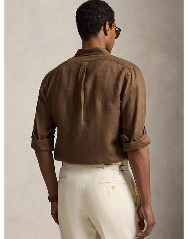 폴로 랄프로렌 [해외직구] 26SS 폴로 랄프로렌 긴팔 셔츠 710968915 500 BROWN 착용컷