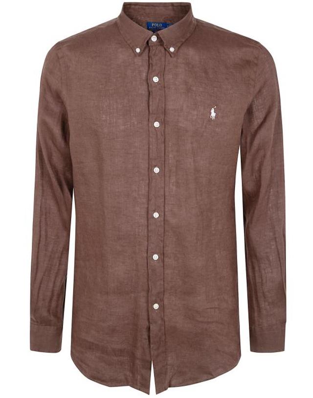 폴로 랄프로렌 [해외직구] 26SS 폴로 랄프로렌 긴팔 셔츠 710968915500 CHESTNUT BROWN 착용컷