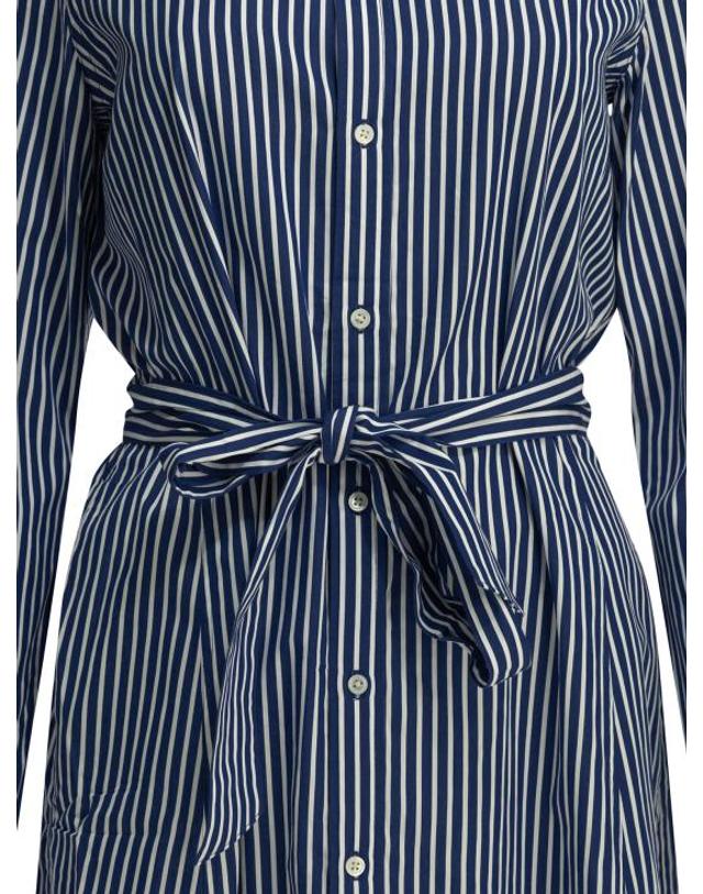 폴로 랄프로렌 [해외직구] 26SS 폴로 랄프로렌 미디 원피스 211891430001BRIGHT NAVY WHITE Blue 착용컷