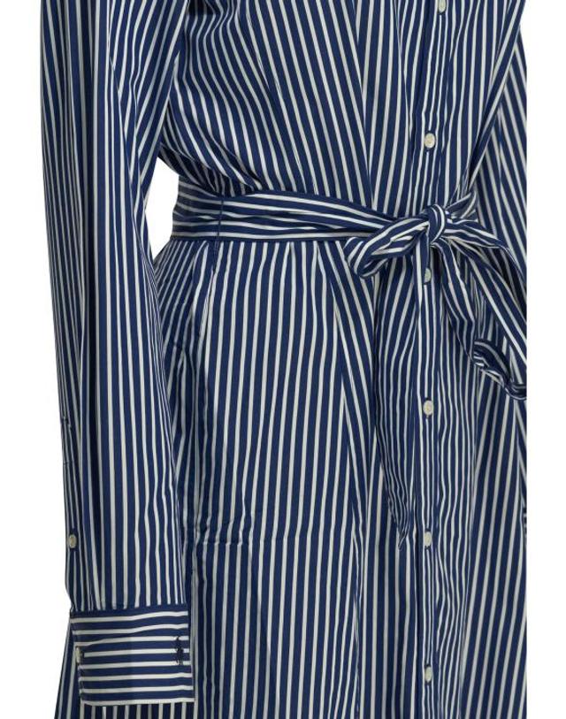 폴로 랄프로렌 [해외직구] 26SS 폴로 랄프로렌 미디 원피스 211891430001BRIGHT NAVY WHITE Blue 착용컷