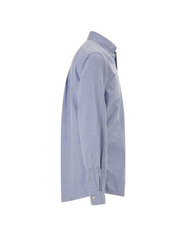 폴로 랄프로렌 [해외직구] 26FW 폴로 랄프로렌 컬러 포니 자수 커스텀 핏 버튼 다운 셔츠 710792041 LIGHT BLUE 착용컷