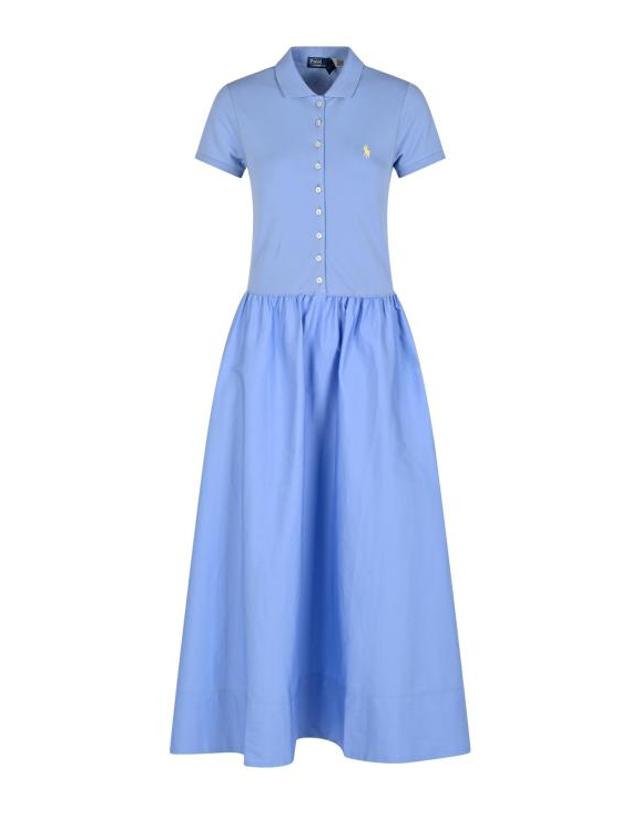 폴로 랄프로렌 [해외직구] 26FW 폴로 랄프로렌 미디 원피스 211B17443 002 DRESS SHIRT BLUE 착용컷