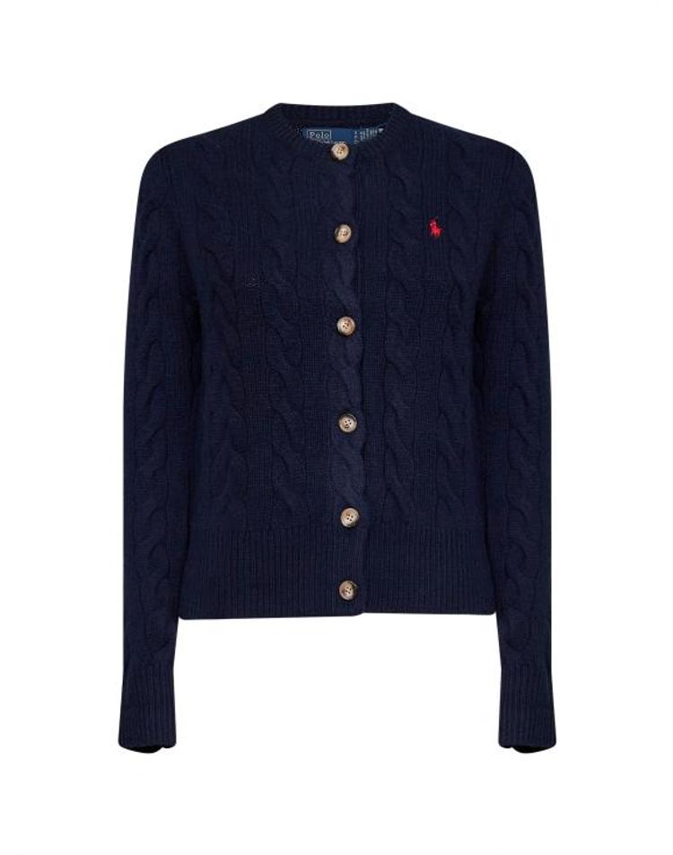 POLO RALPH LAUREN [해외] 26FW 폴로 랄프로렌 로고 자수 크루넥 가디건 211972104 004 NAVY EBQ3XX60235