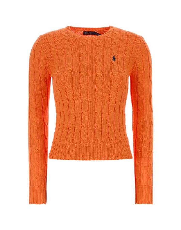 POLO RALPH LAUREN [해외] 26SS 폴로 랄프로렌 포니 로고 피마코튼 케이블 니트 스웨터 211971869 014 ORANGE EBQ3XX60339