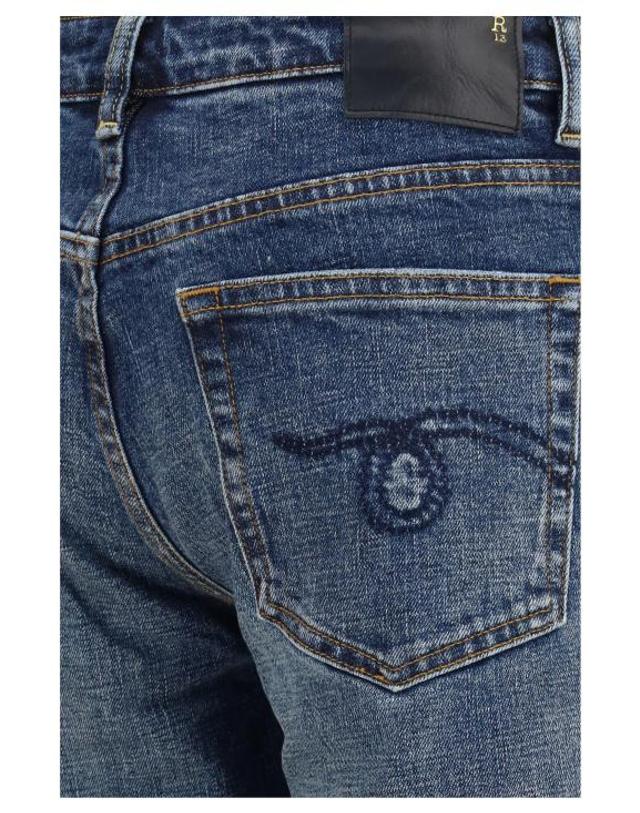 알13 [해외직구] 26FW 알13 스트레이트 팬츠 R13WD220D275A MIRE BLUE STRETCH 착용컷