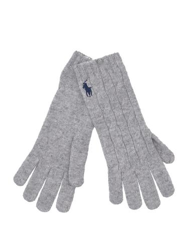 [해외직구] 26FW 랄프 로렌 포니 로고 울캐시미어 케이블 니트 장갑 455981440004 SOFT GREY