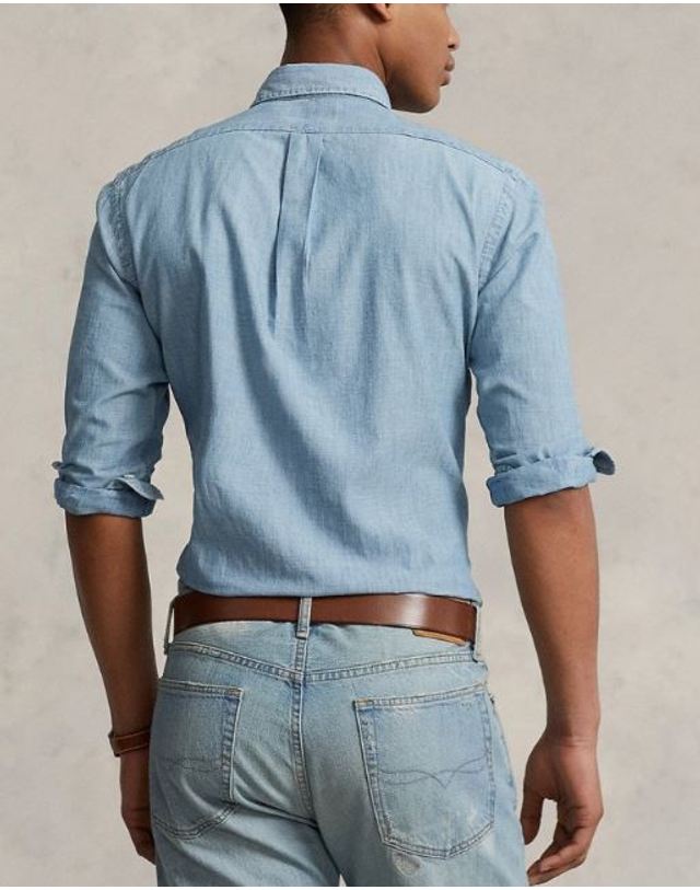 폴로 [해외직구] 26SS 랄프 로렌 데님 셔츠 710792042001 CHAMBRAY 착용컷